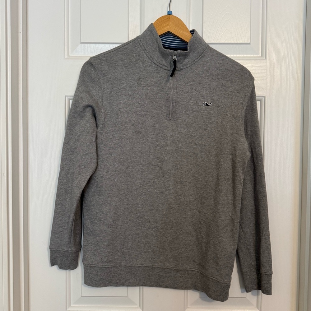 Vineyard Vines Pima Cotton 1/4 Zip Pullover Sweatshirt Youth Size XL (20) Gray